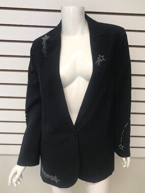 Zadig & Voltaire Victor Strass Viva Shooting Stars Virgin Wool Blazer EU 38 US 6